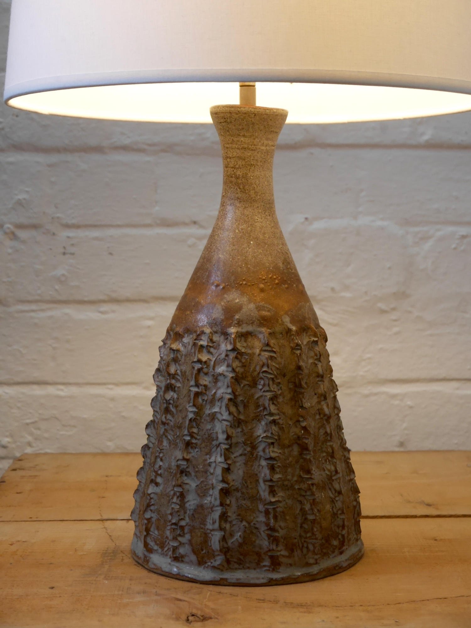 1970s studio pottery lamp