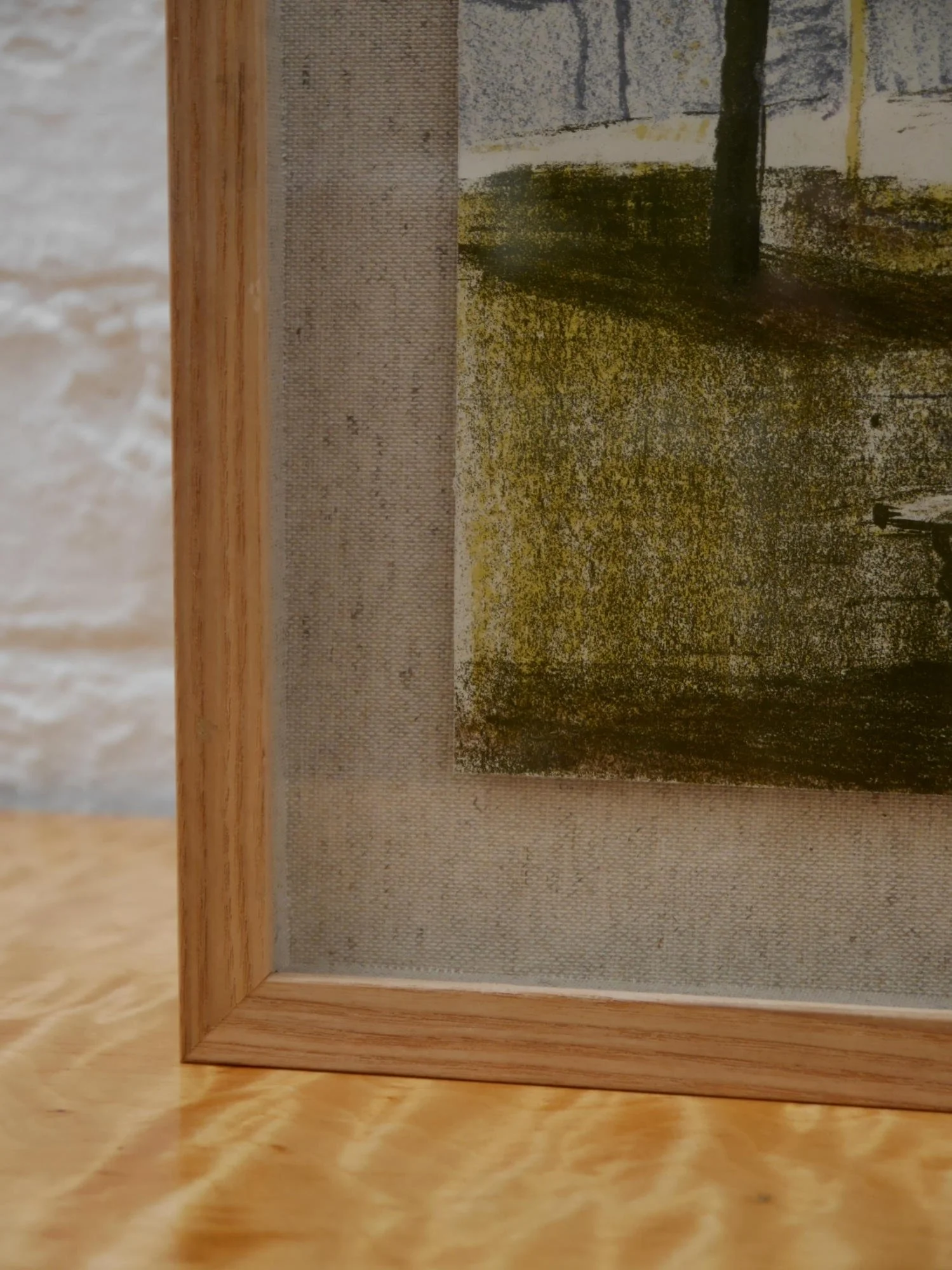 Midcentury mixed media painting