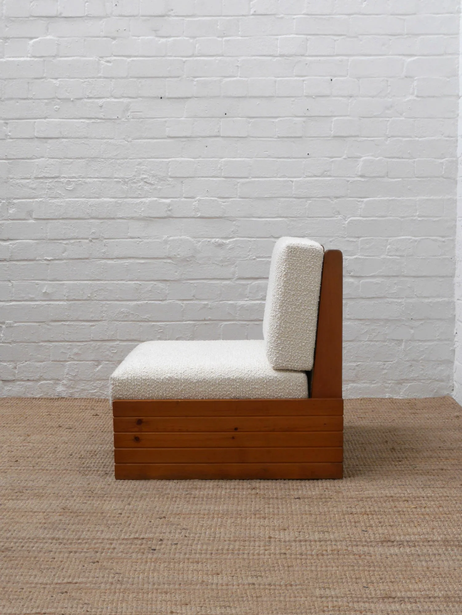 1970s French pine lounge chair
