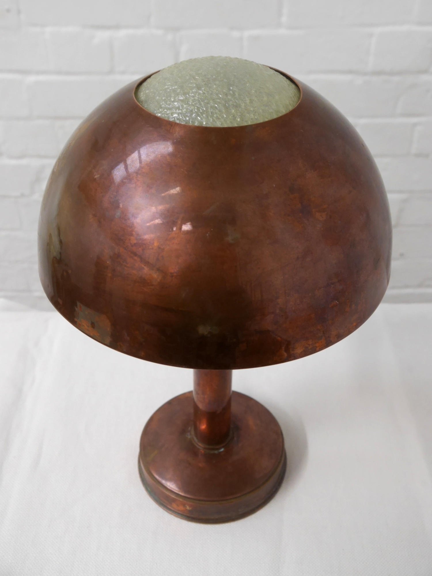 1930s French copper table lamp