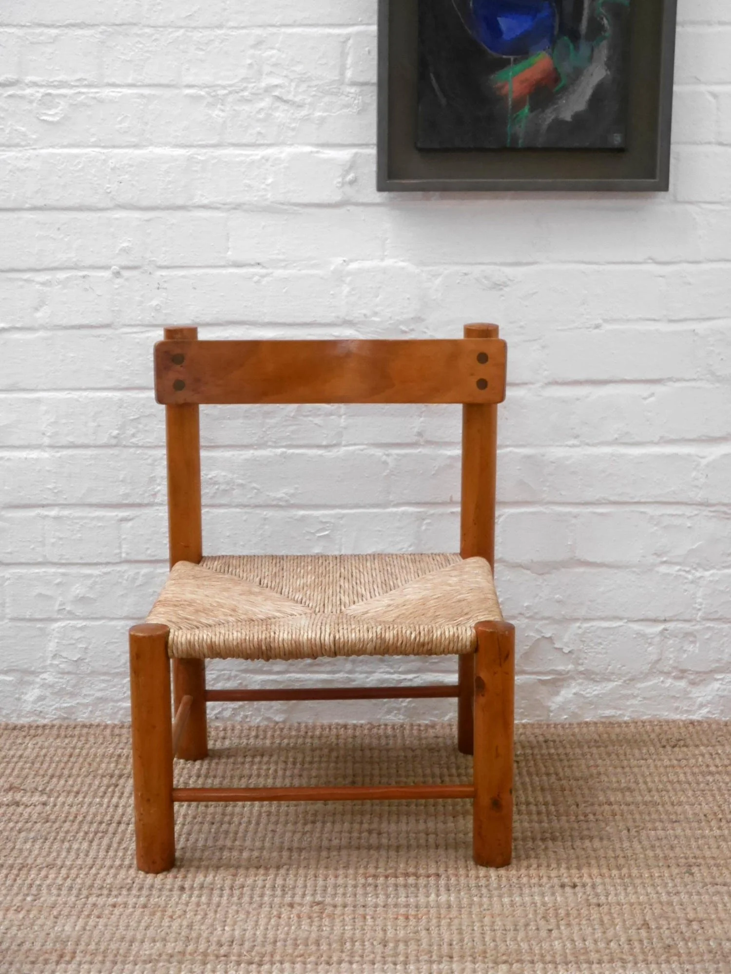 1970s low pine chair