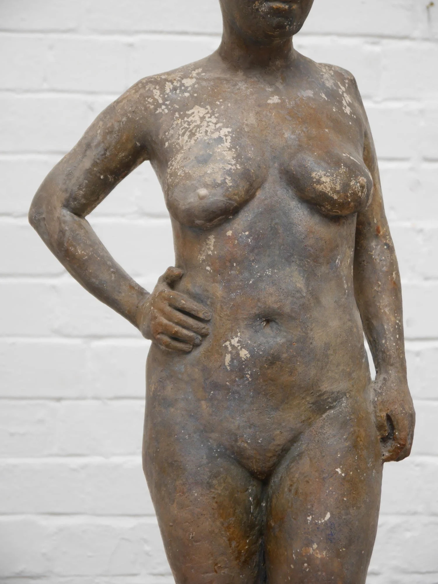 Mid-century nude plaster sculpture