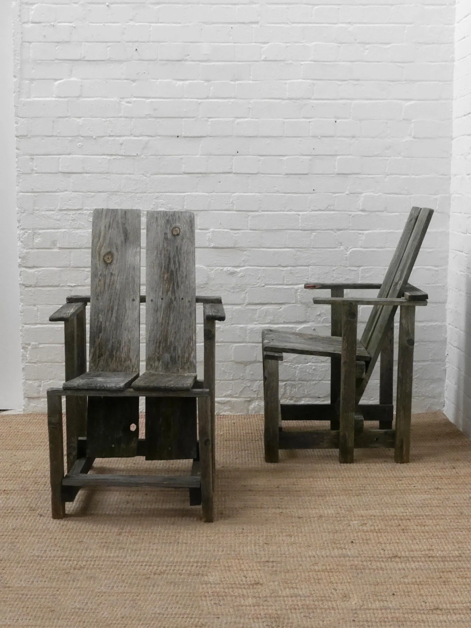 Rietveld style wooden chairs