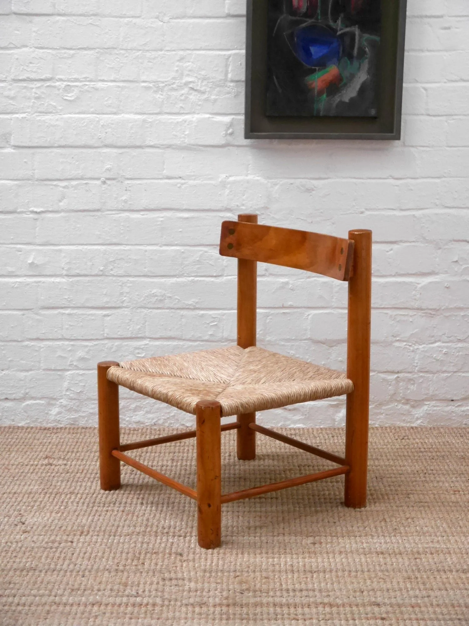 1970s low pine chair