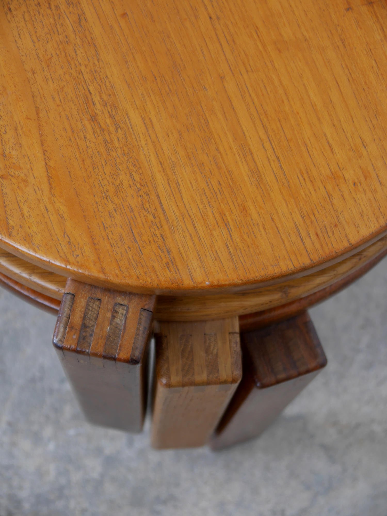 1960s stacking oak low stools or tables