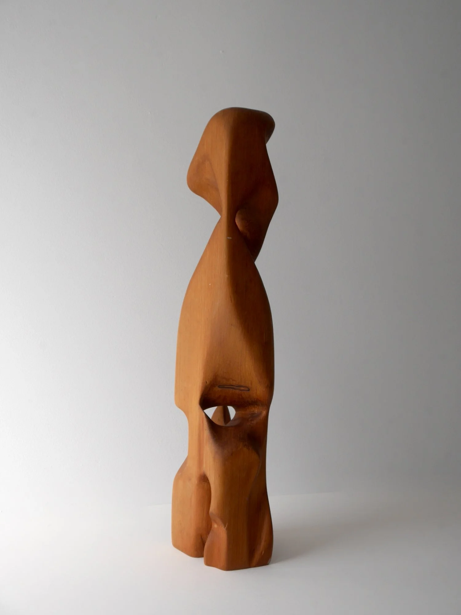 Vintage abstract pine sculpture