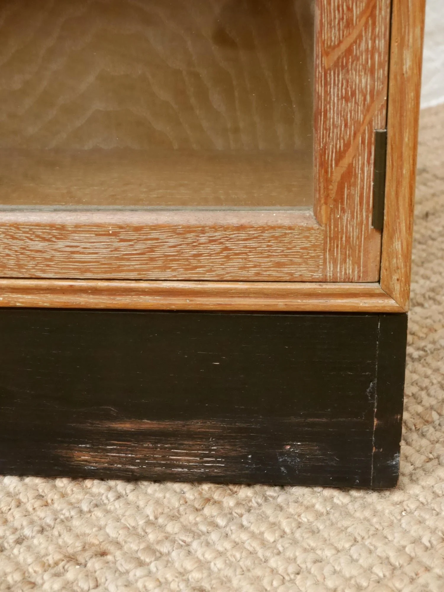 1930s limed oak small cabinet or bookcase