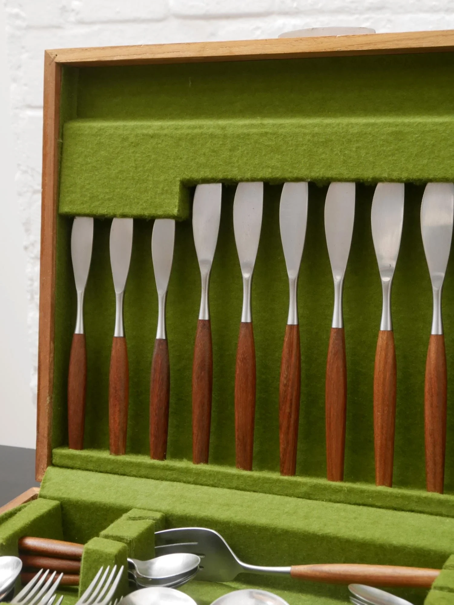 1960s Safir cutlery with teak handles