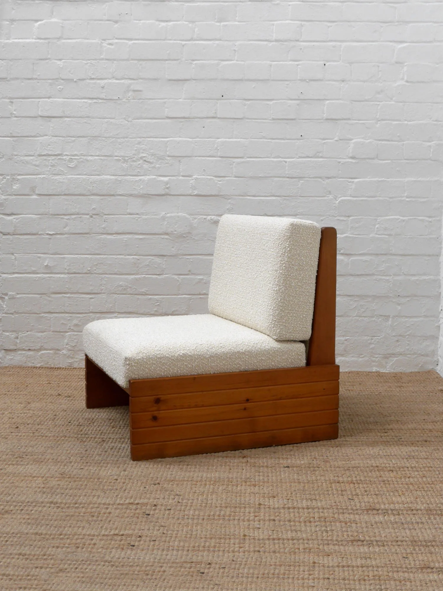1970s French pine lounge chair