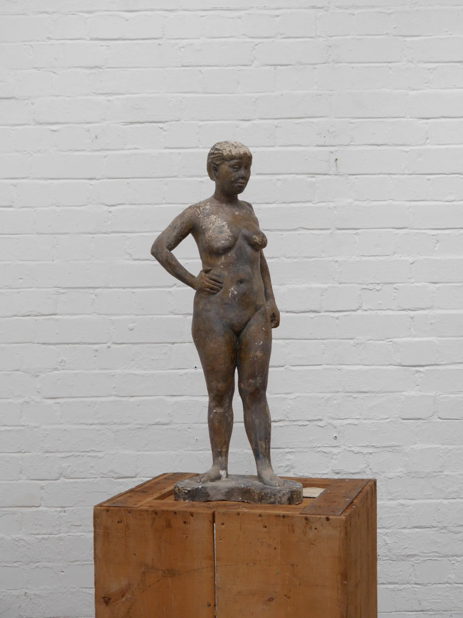 Mid-century nude plaster sculpture