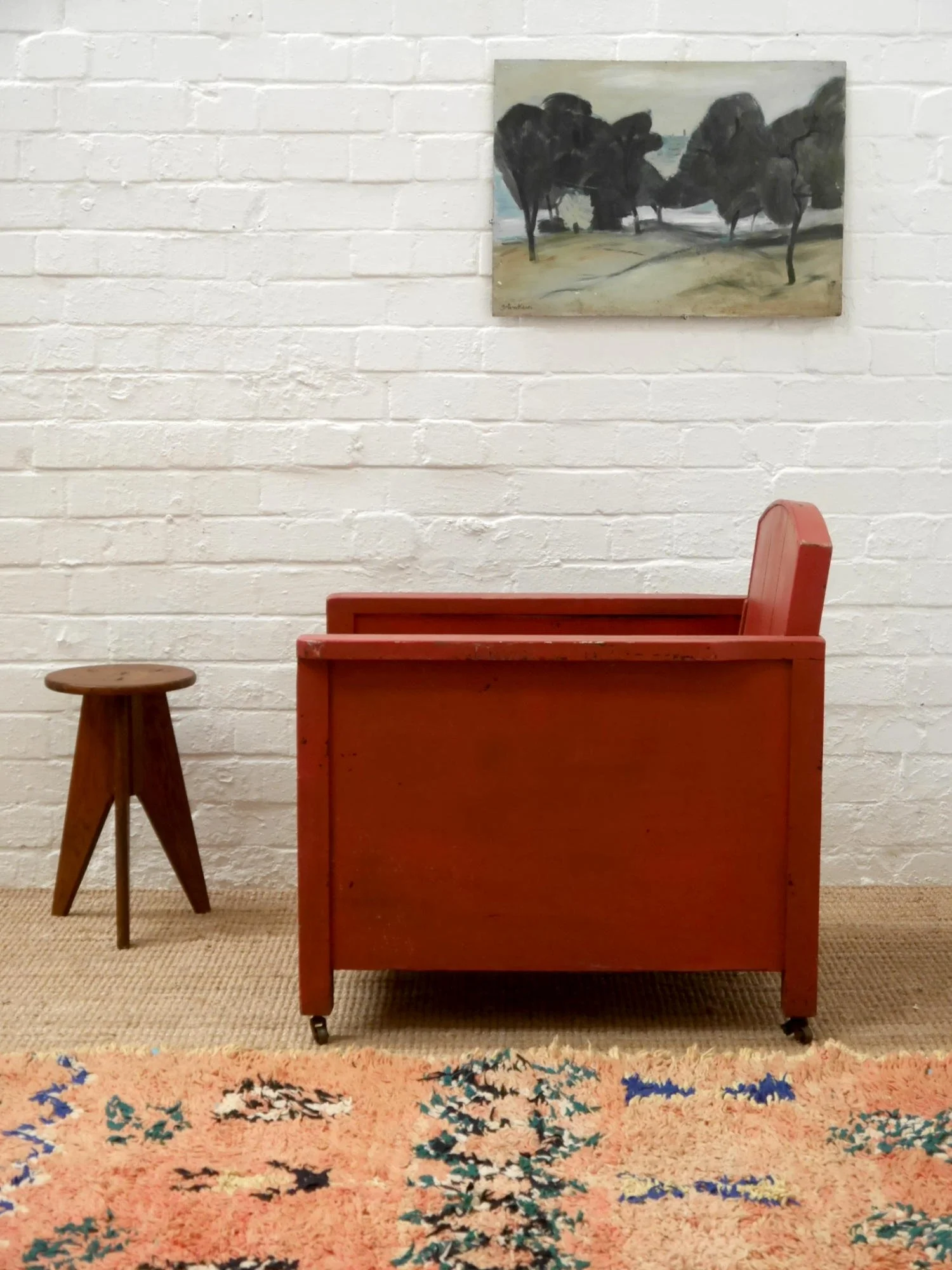 1930s wooden lounge chairs