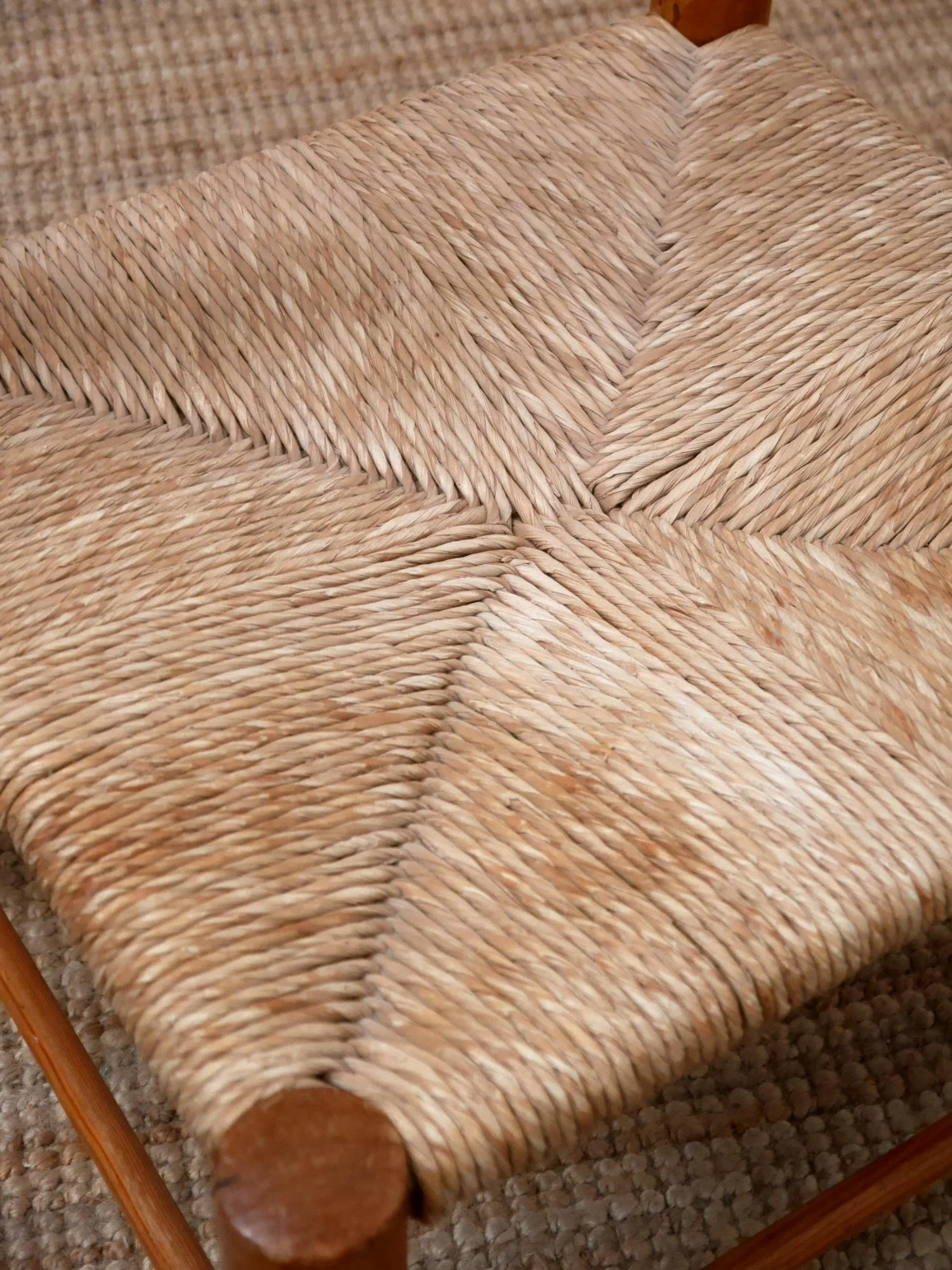 1970s low pine chair