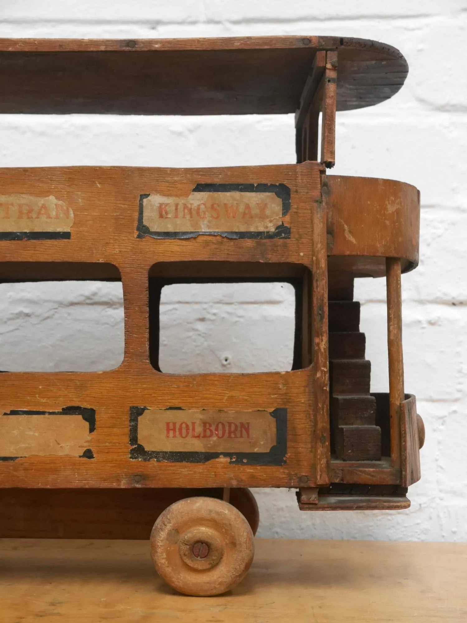 1930s plywood London bus model