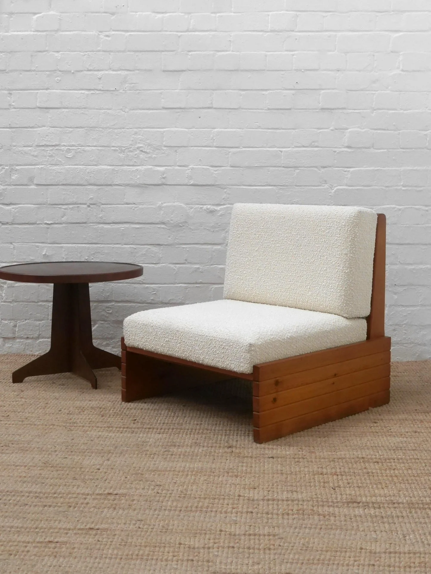1970s French pine lounge chair