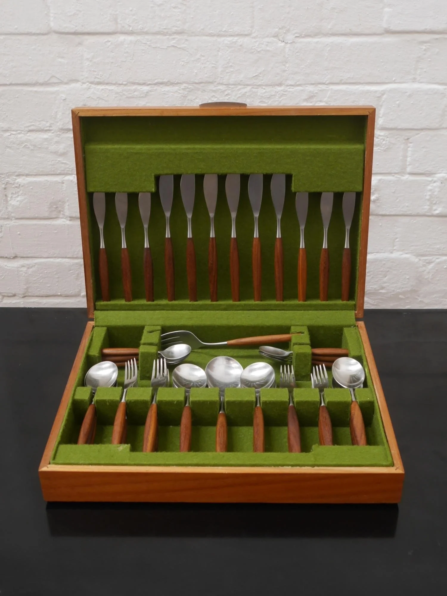 1960s Safir cutlery with teak handles