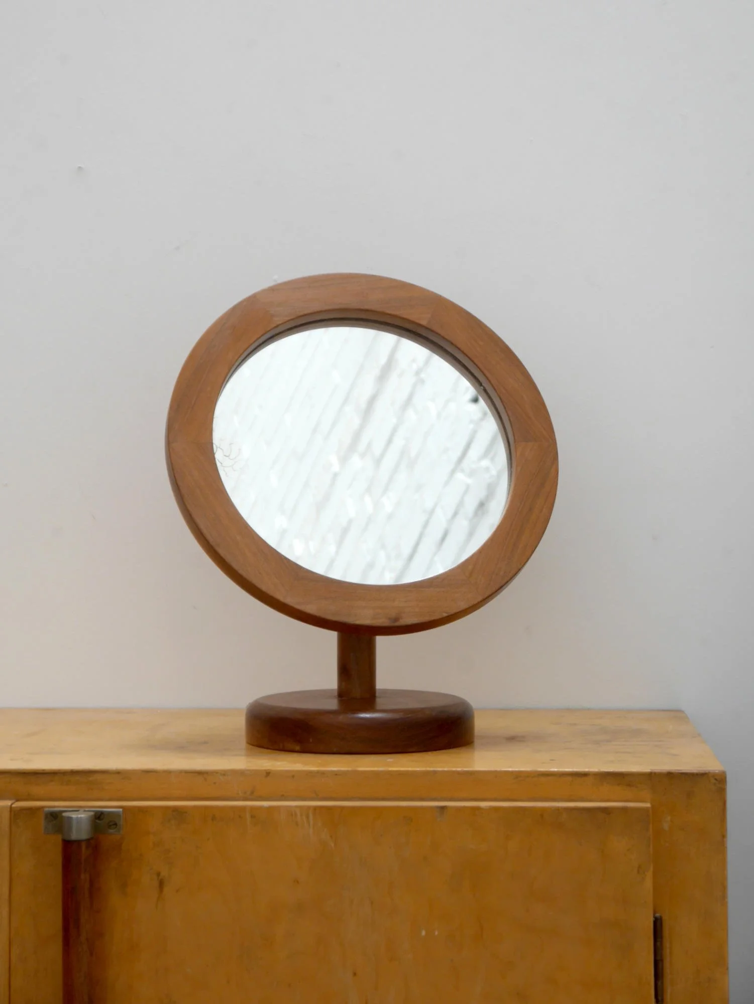 1970s wooden mirror