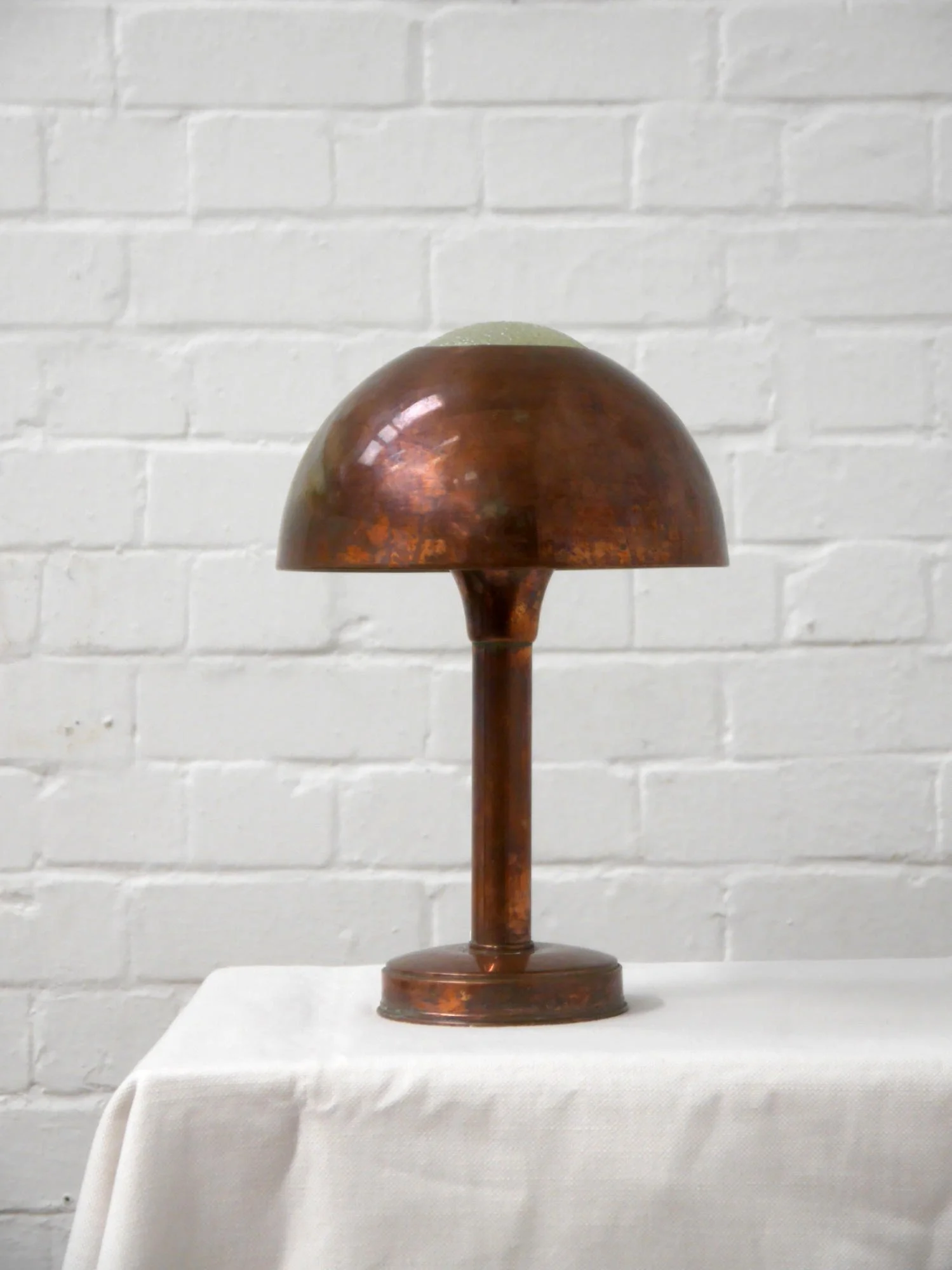 1930s French copper table lamp