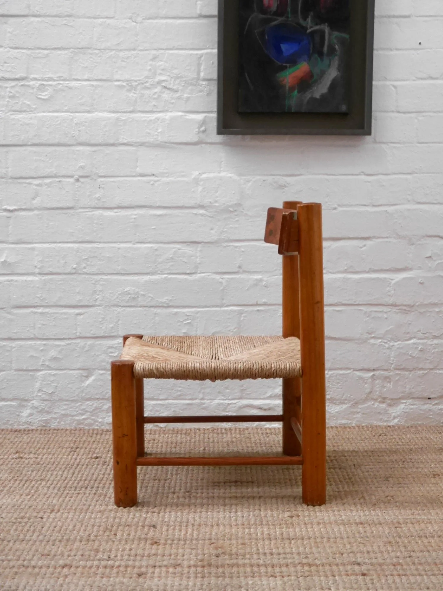 1970s low pine chair