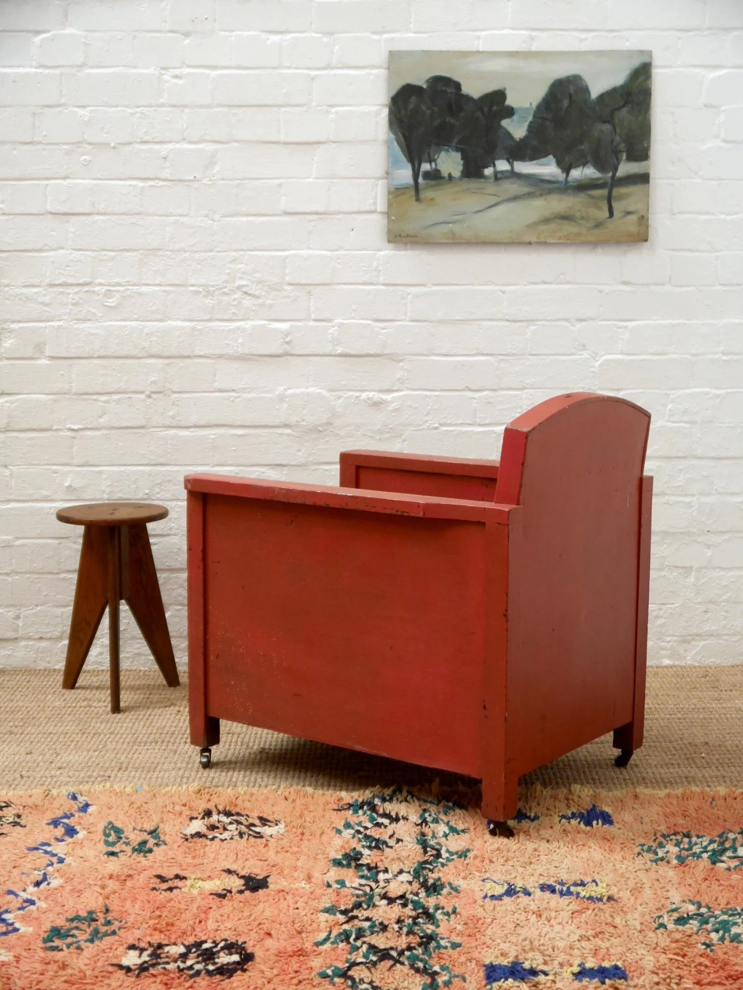 1930s wooden lounge chairs