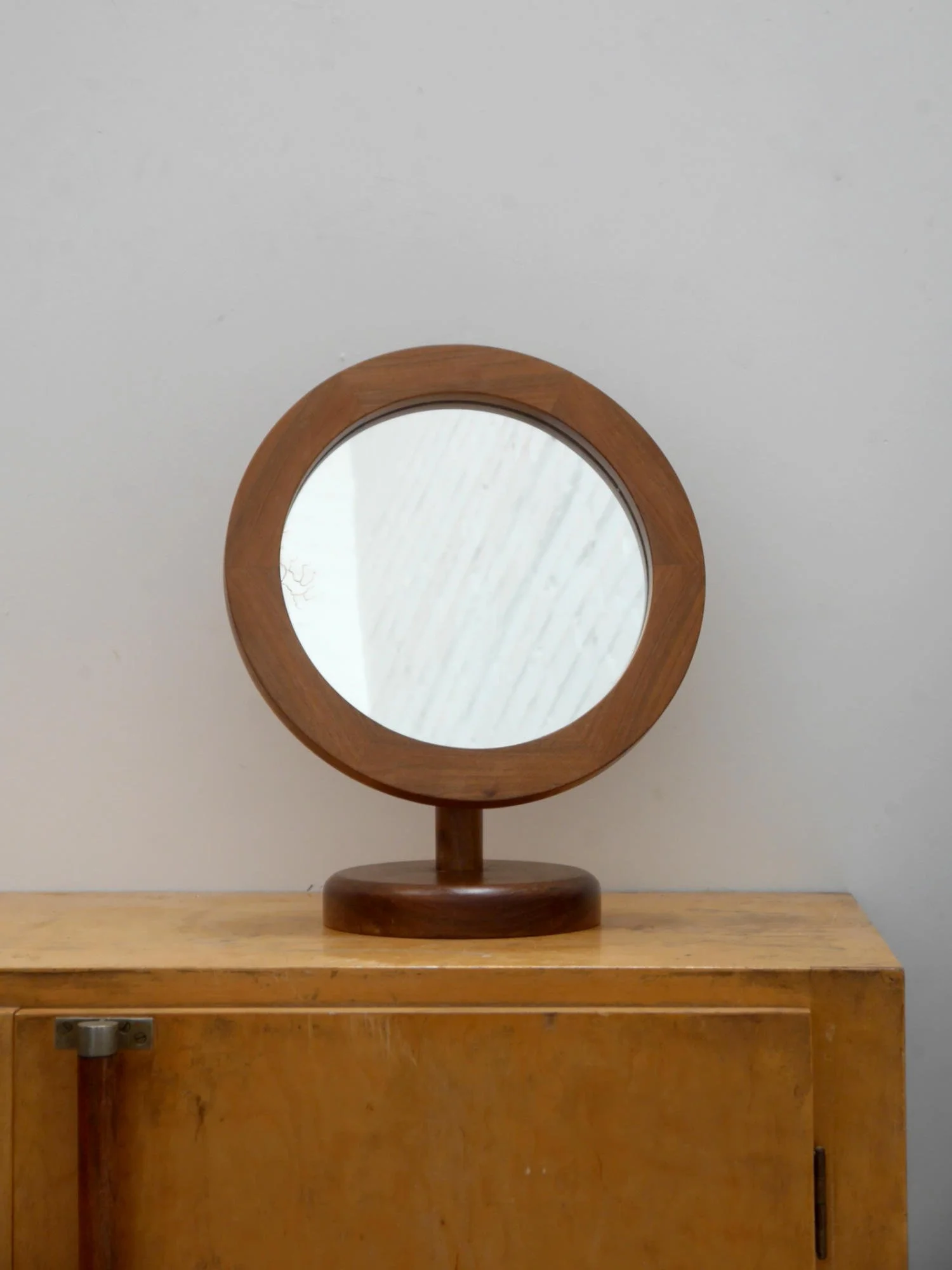 1970s wooden mirror