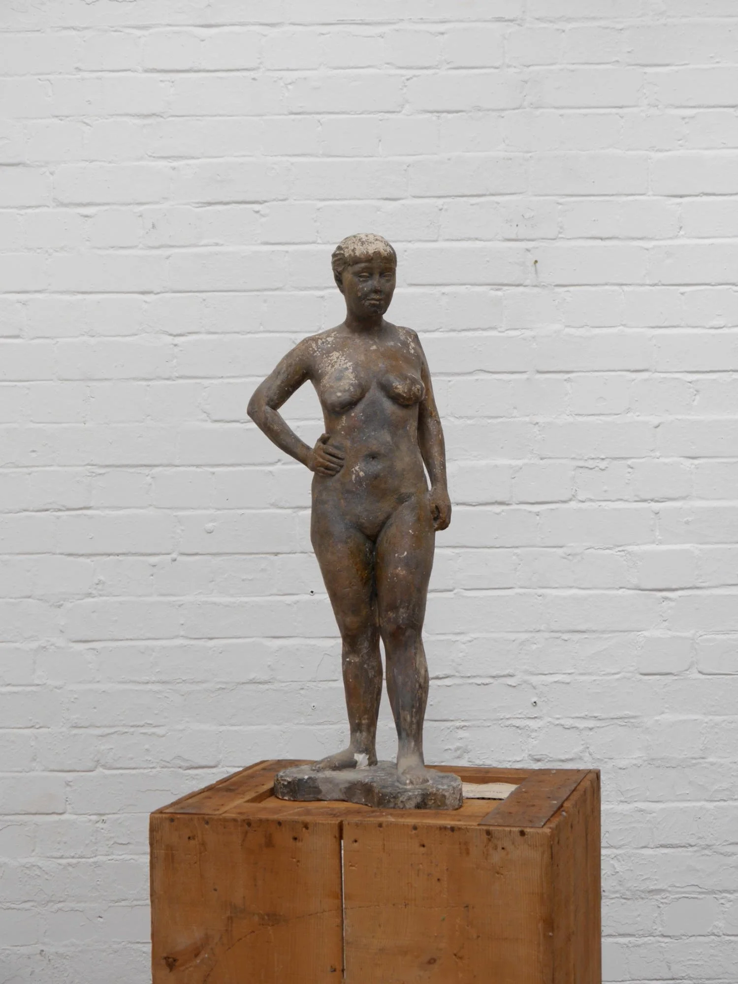 Mid-century nude plaster sculpture