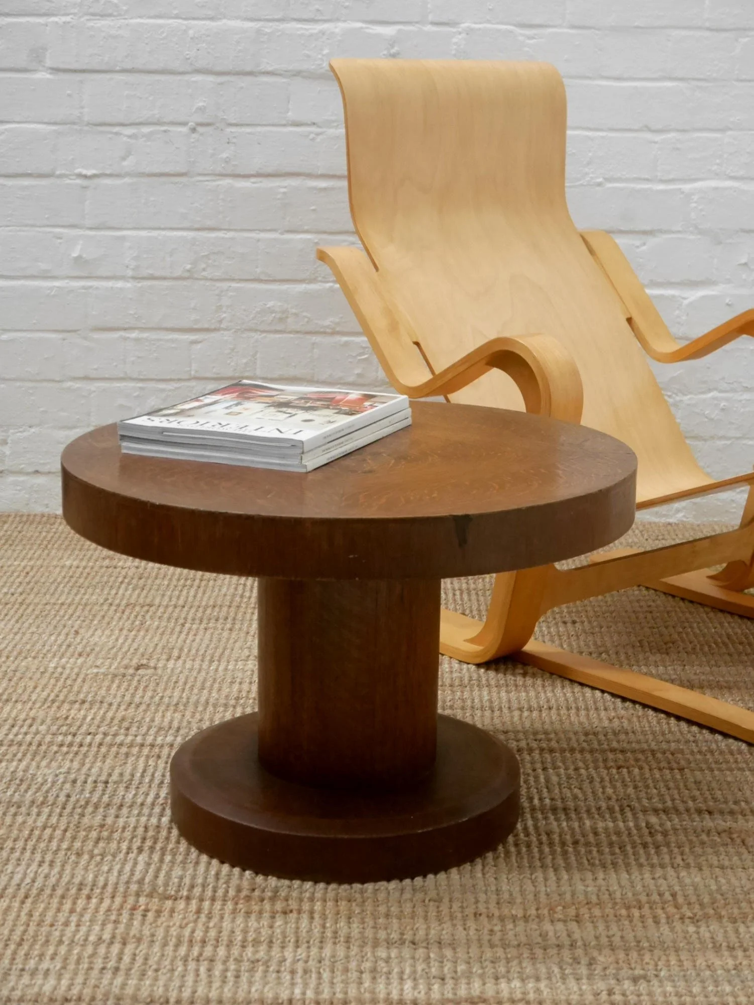 1930s plywood drum table