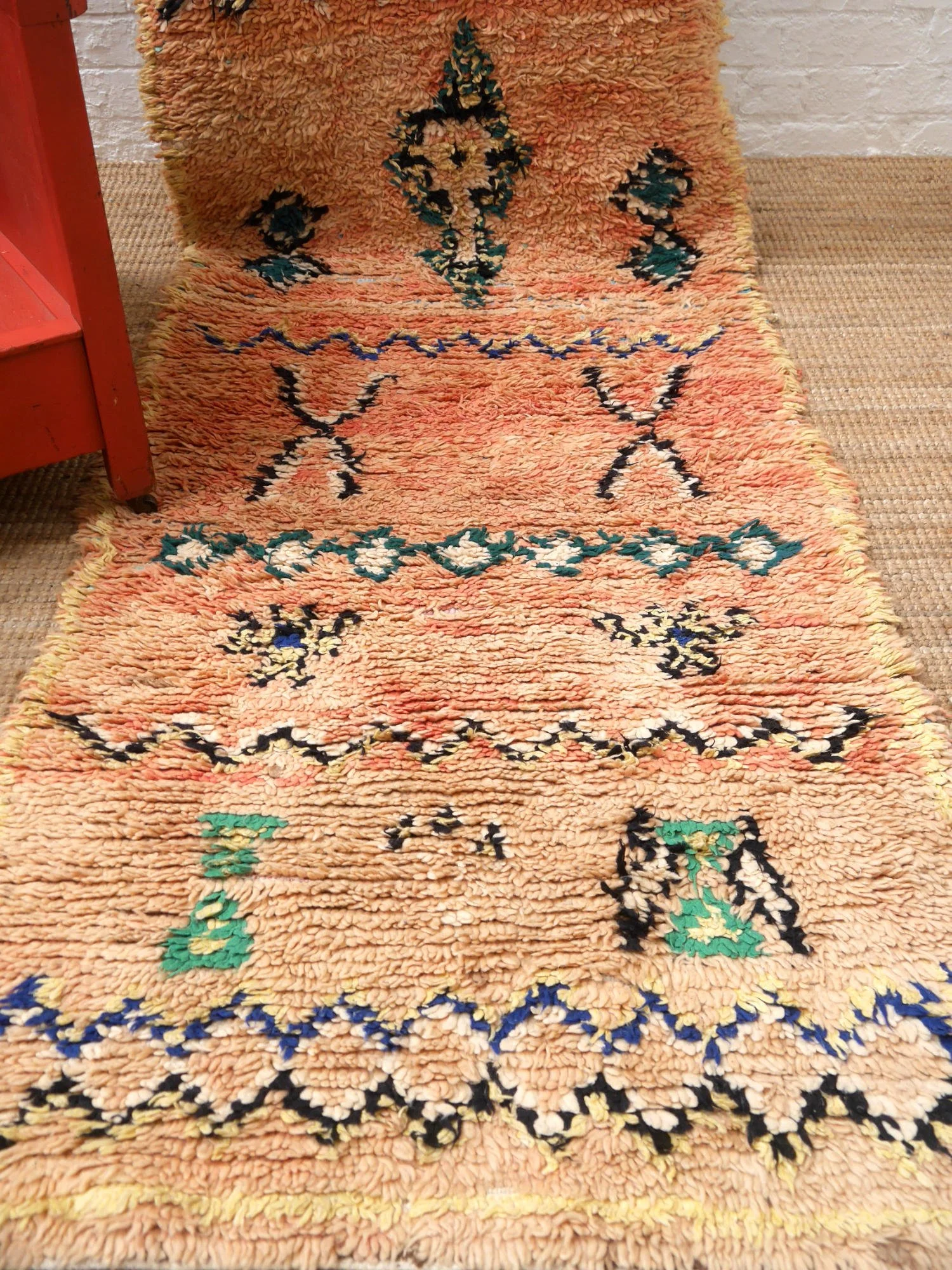 Vintage Moroccan runner rug