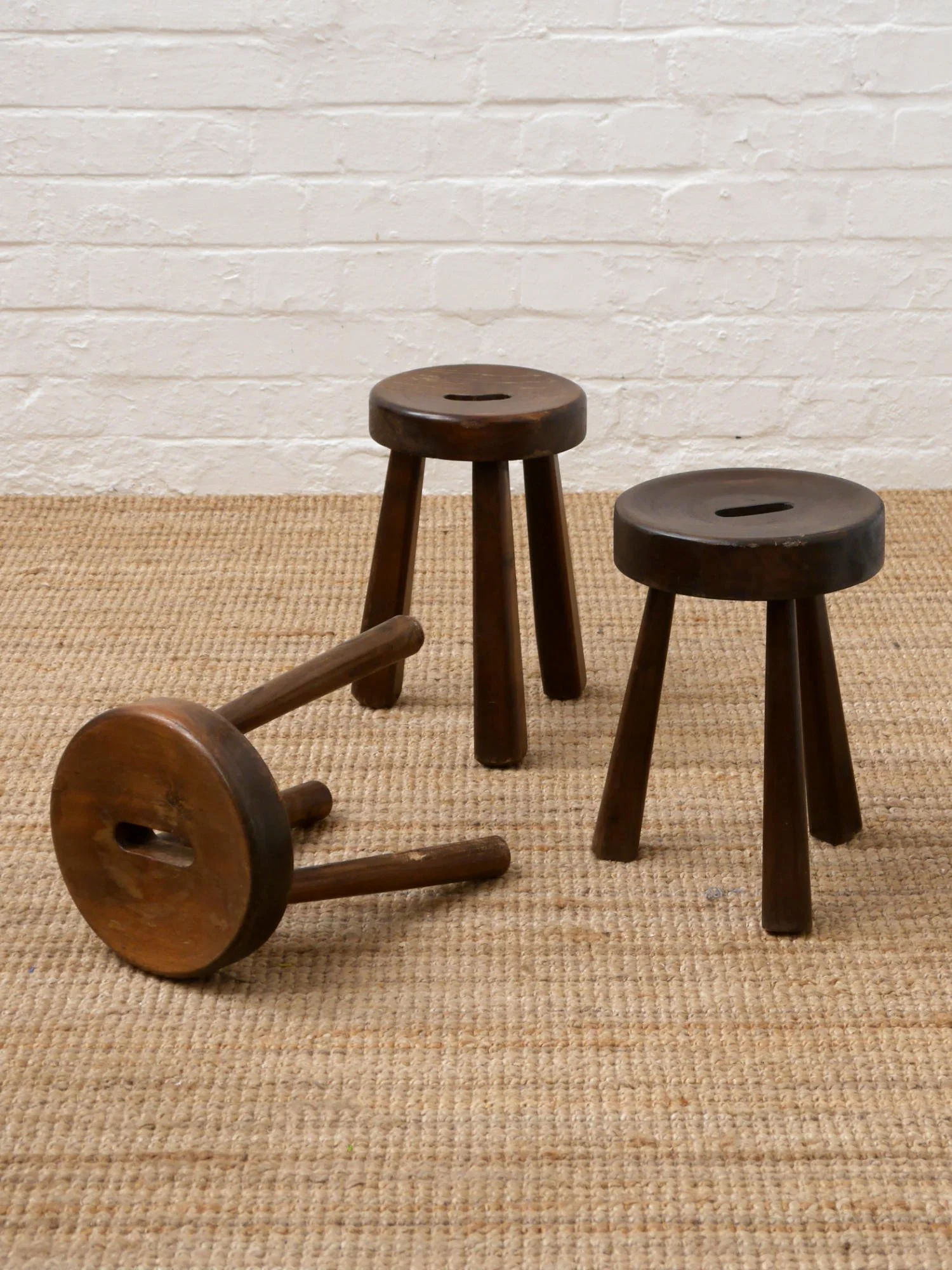 1950s French wooden stools
