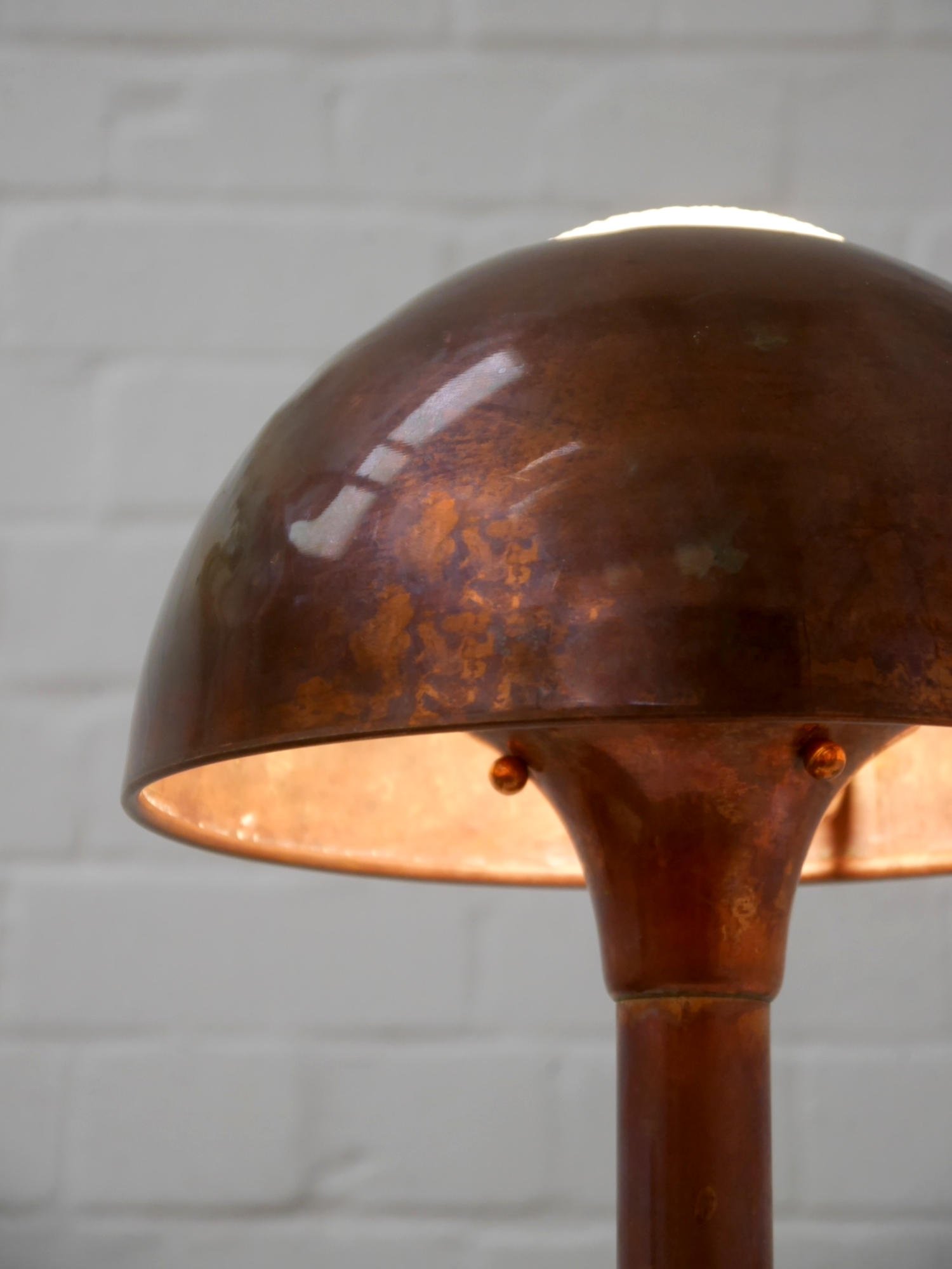 1930s French copper table lamp