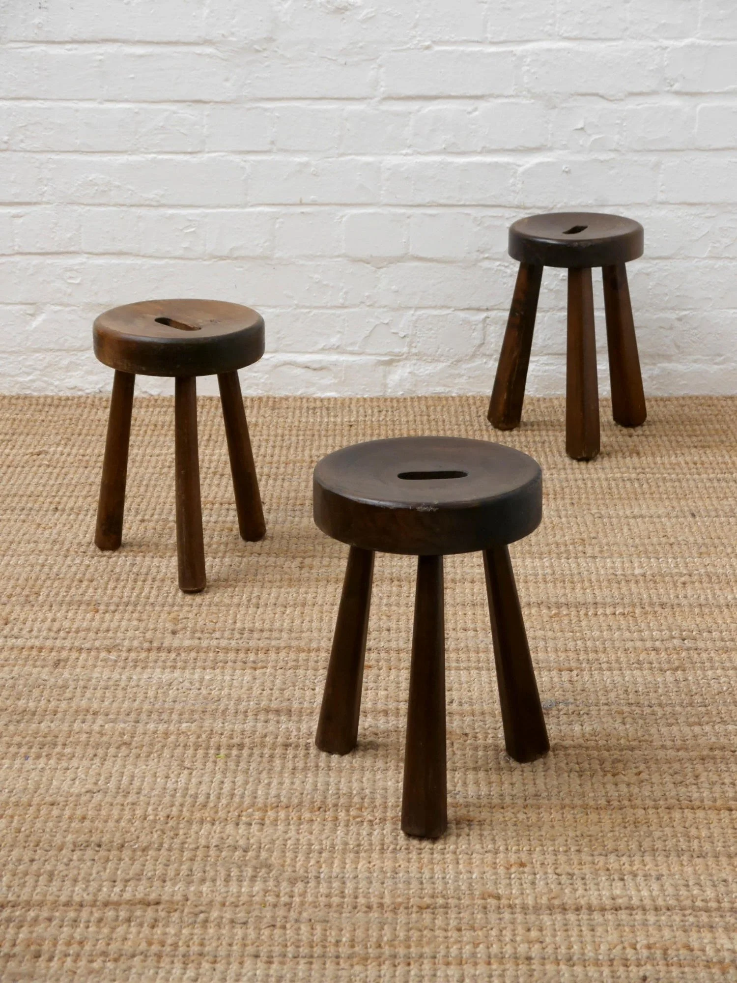 1950s French wooden stools
