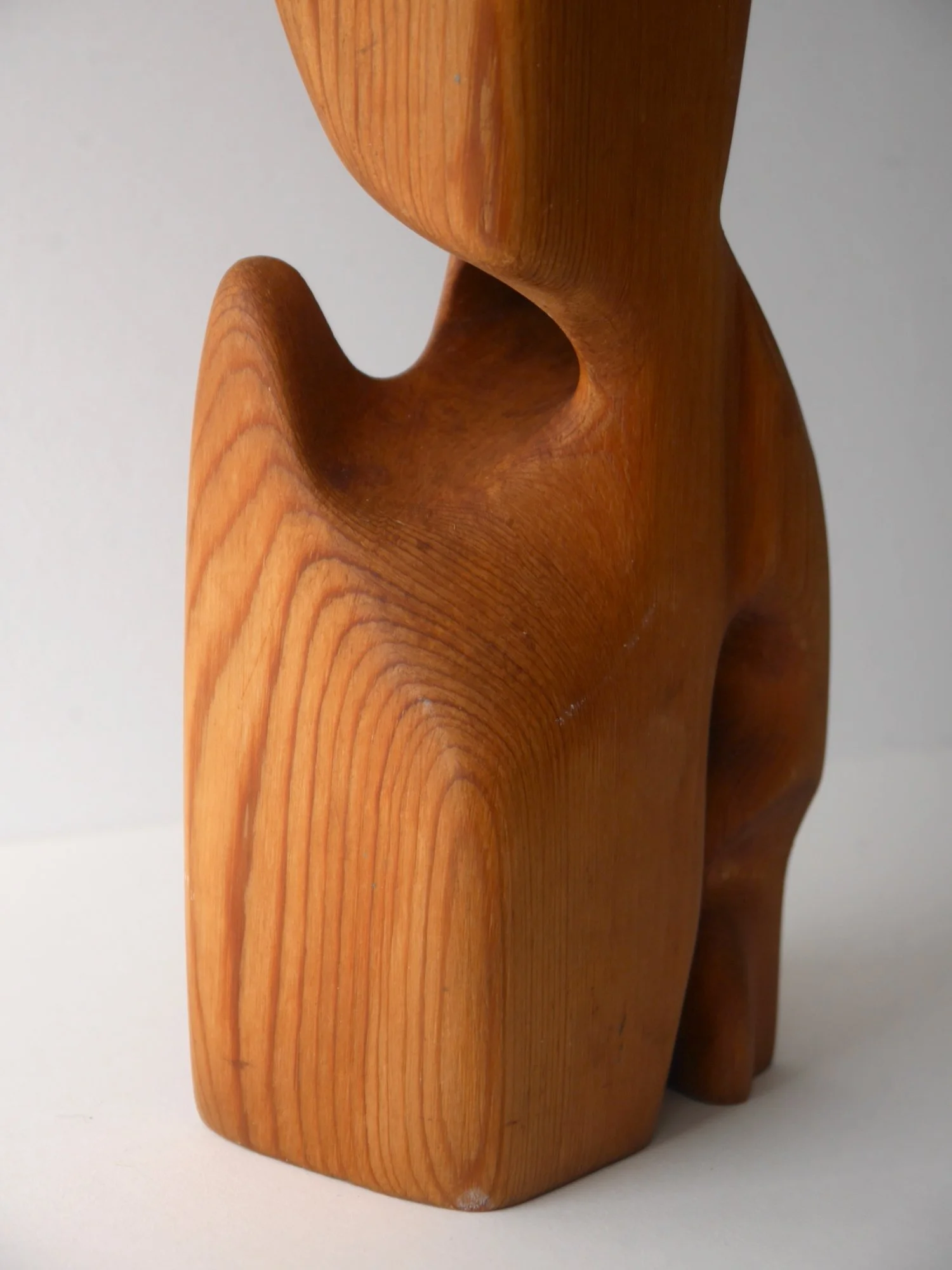Vintage abstract pine sculpture
