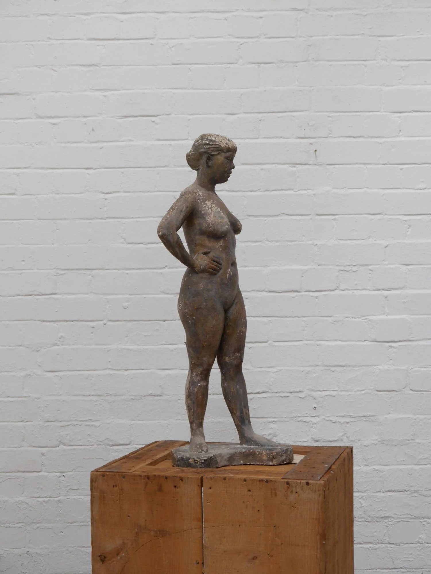 Mid-century nude plaster sculpture