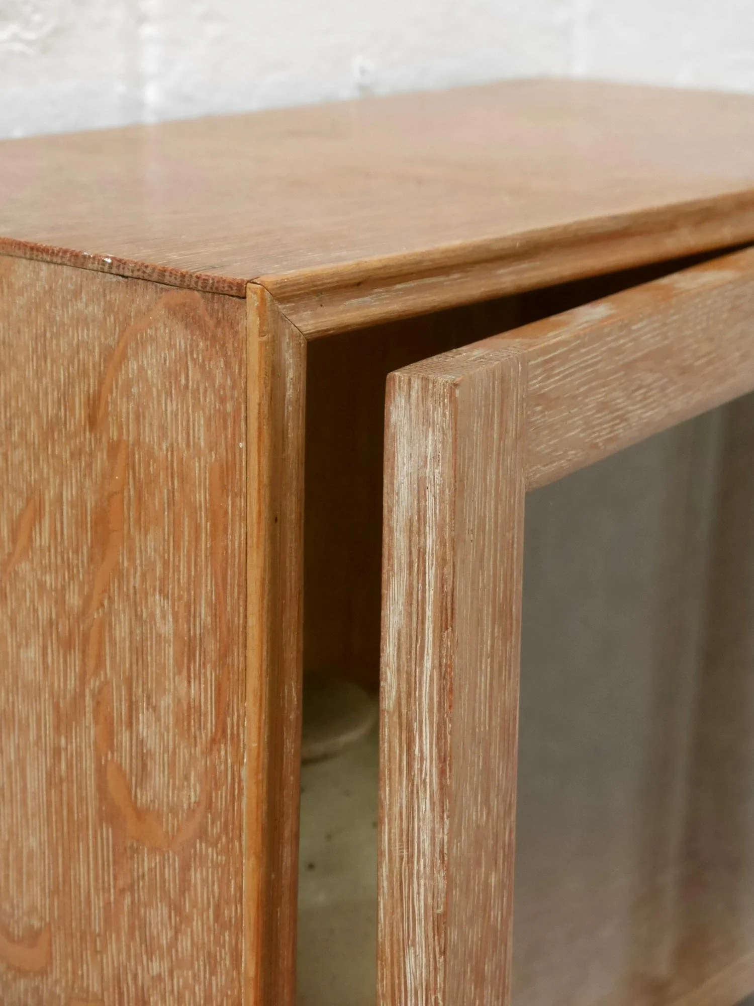 1930s limed oak small cabinet or bookcase