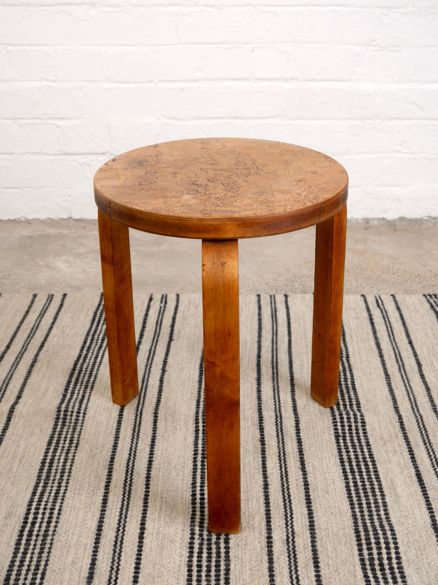 Alvar Aalto 1930s Karelian birch Finmar stool