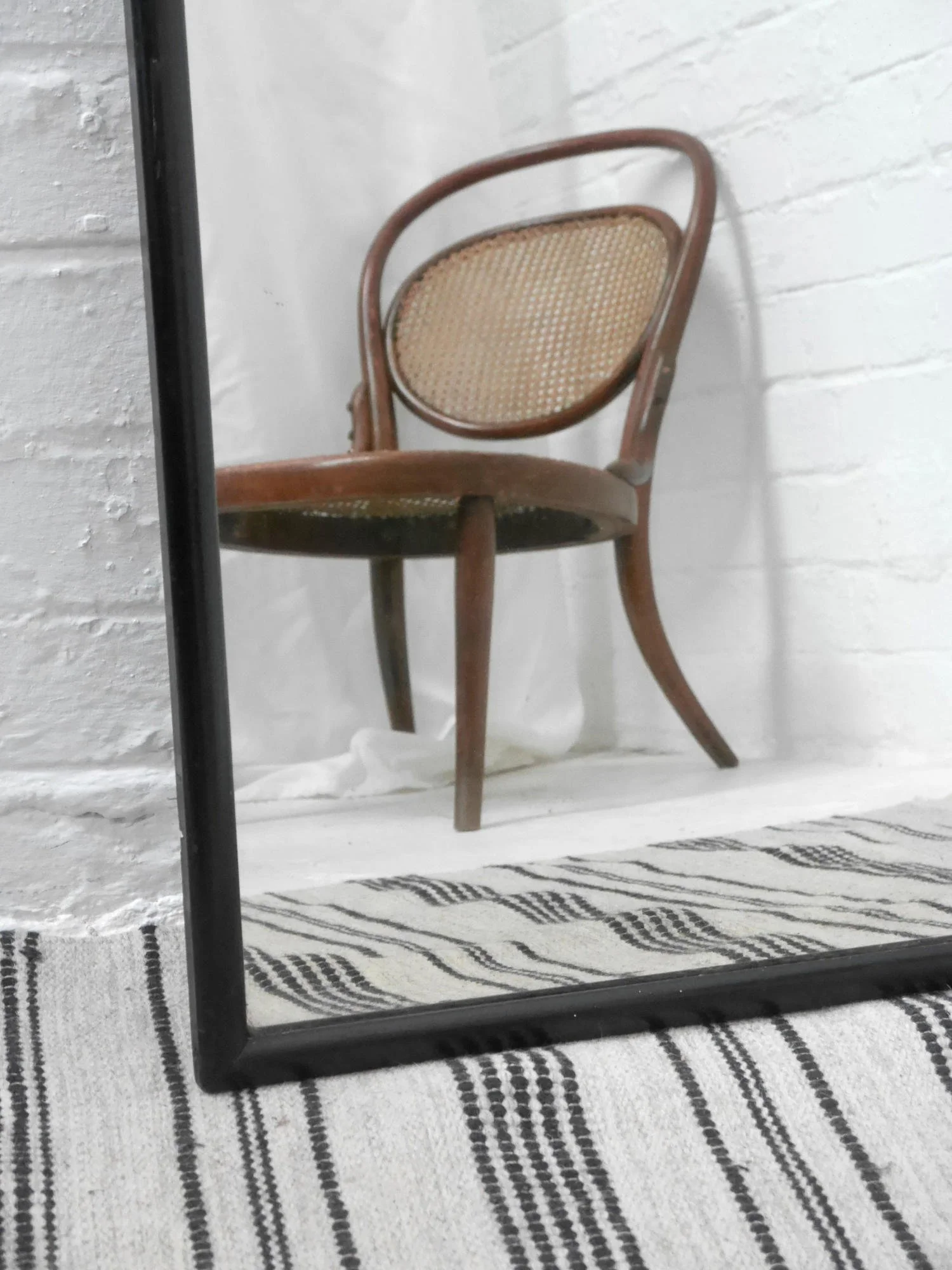 Edwardian ebonised shop mirror