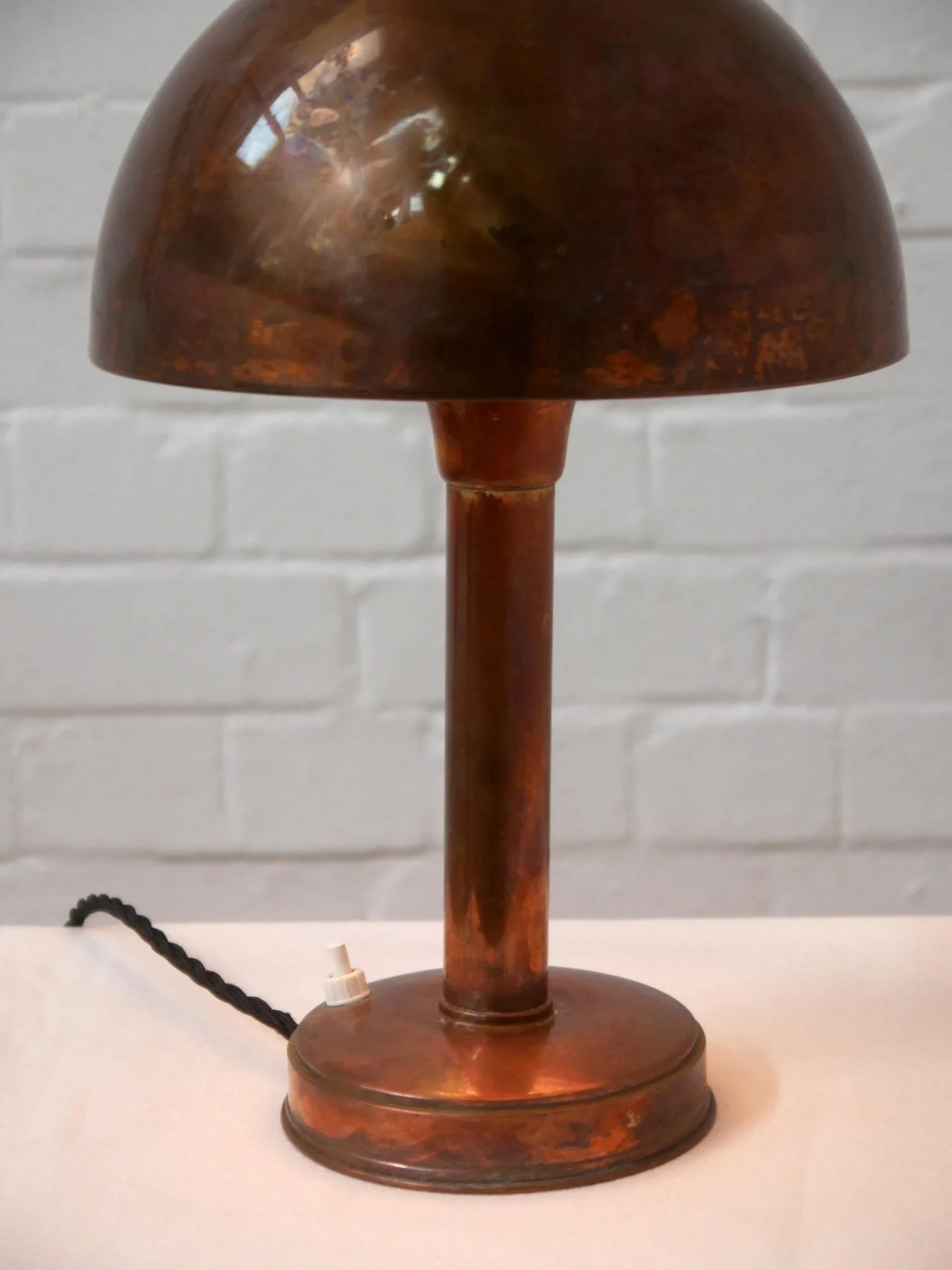 1930s French copper table lamp