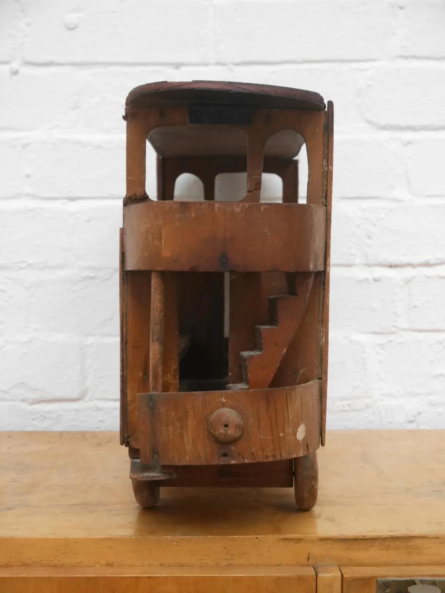1930s plywood London bus model