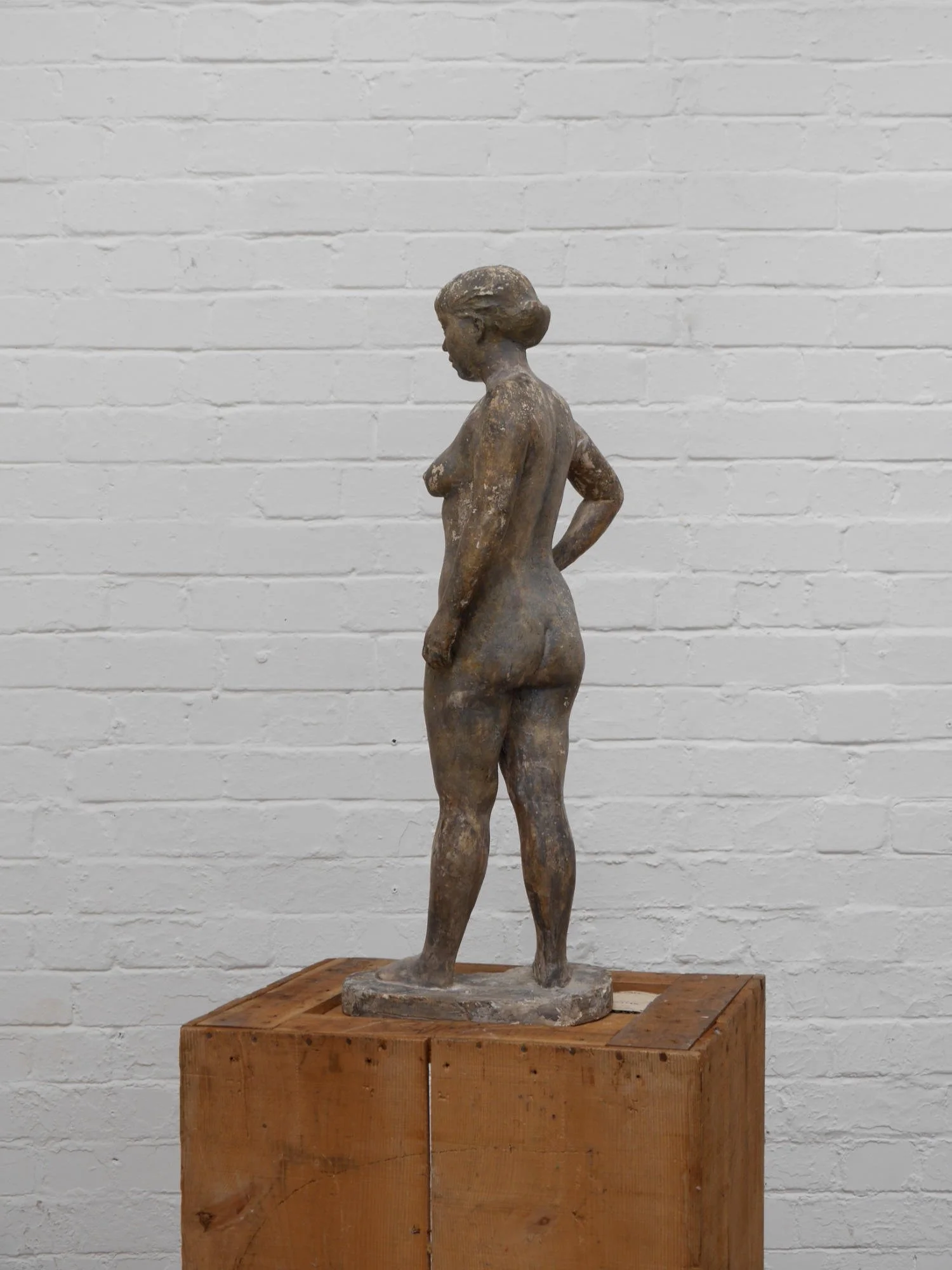Mid-century nude plaster sculpture