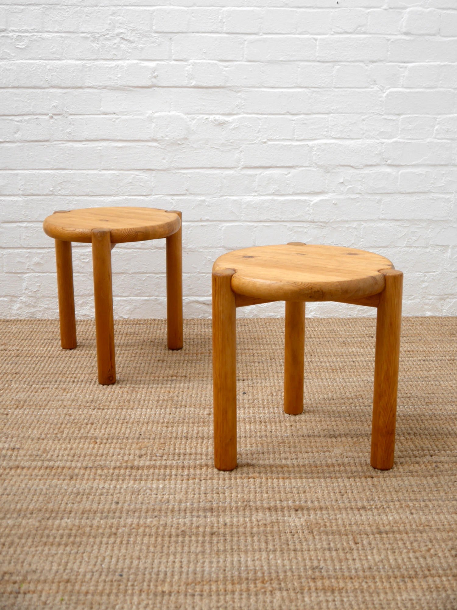 1970s pine stools