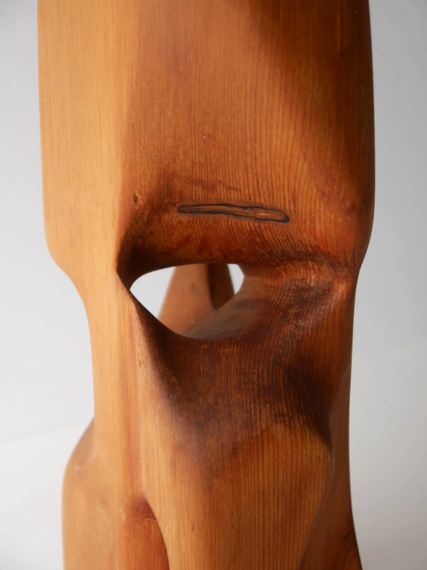 Vintage abstract pine sculpture