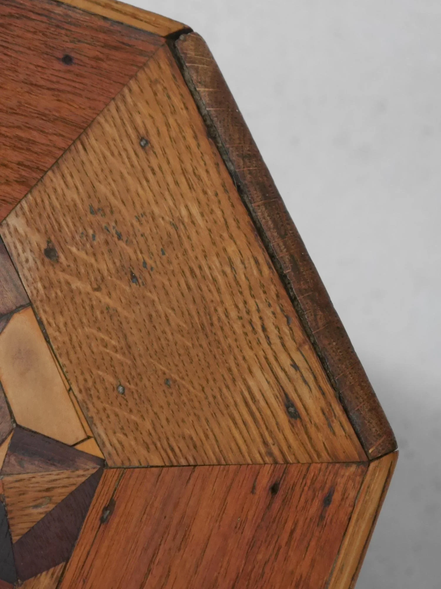 1930s oak parquetry side table