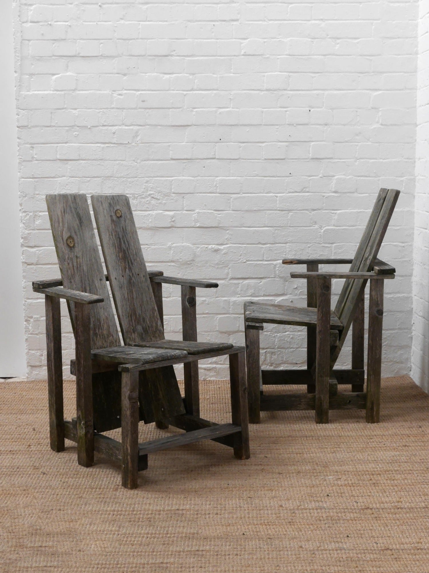 Rietveld style wooden chairs