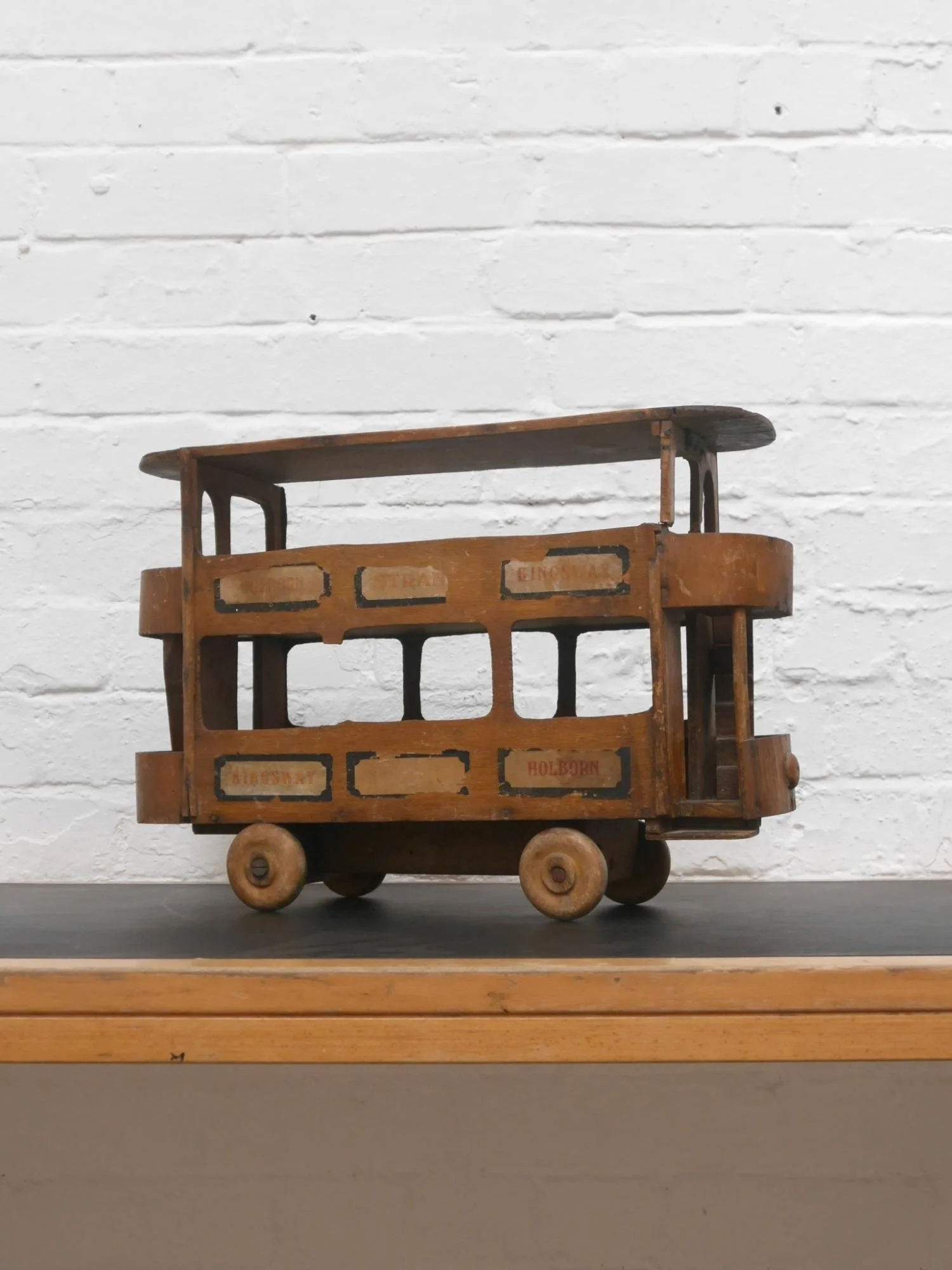 1930s plywood London bus model