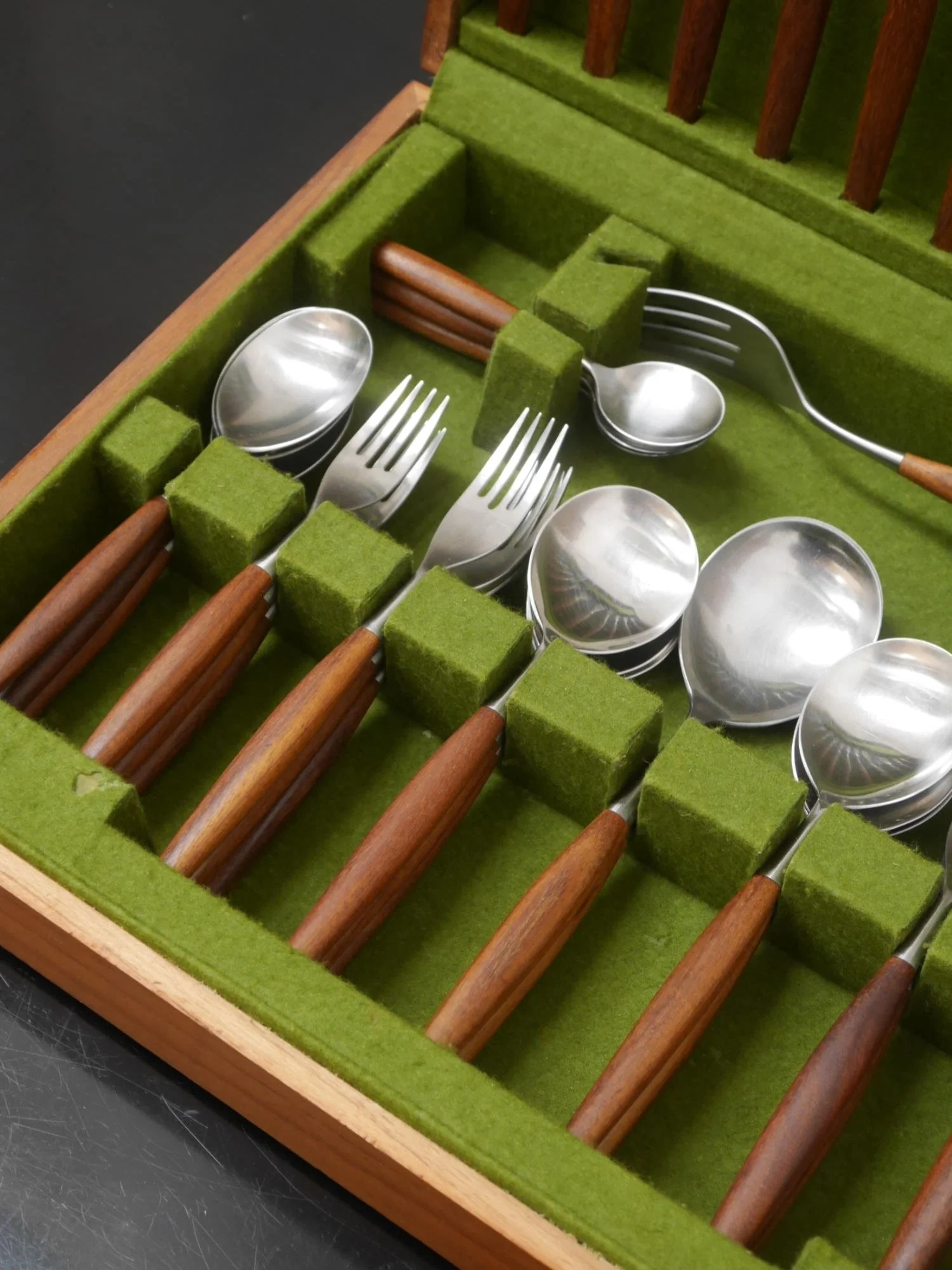 1960s Safir cutlery with teak handles