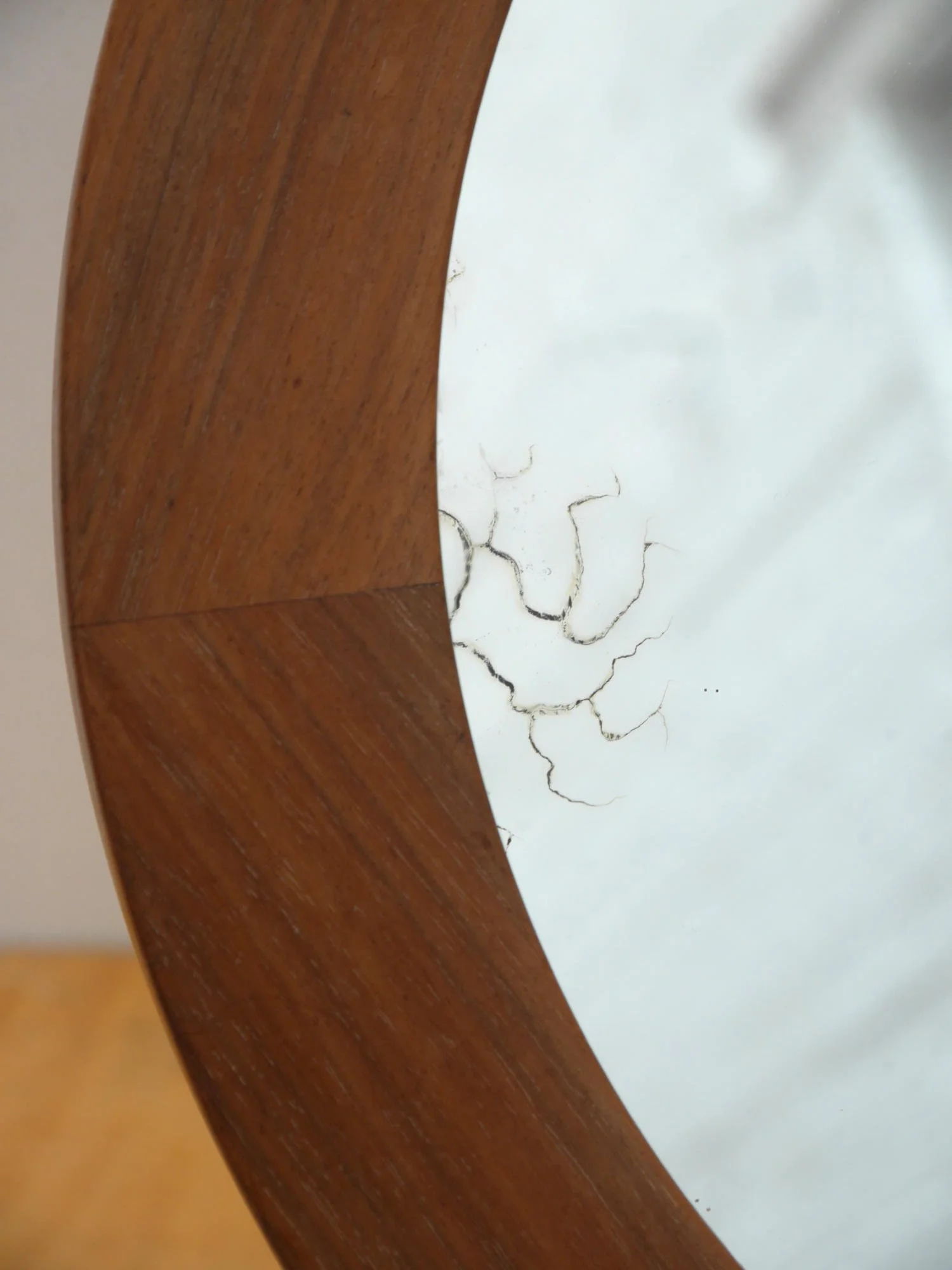 1970s wooden mirror