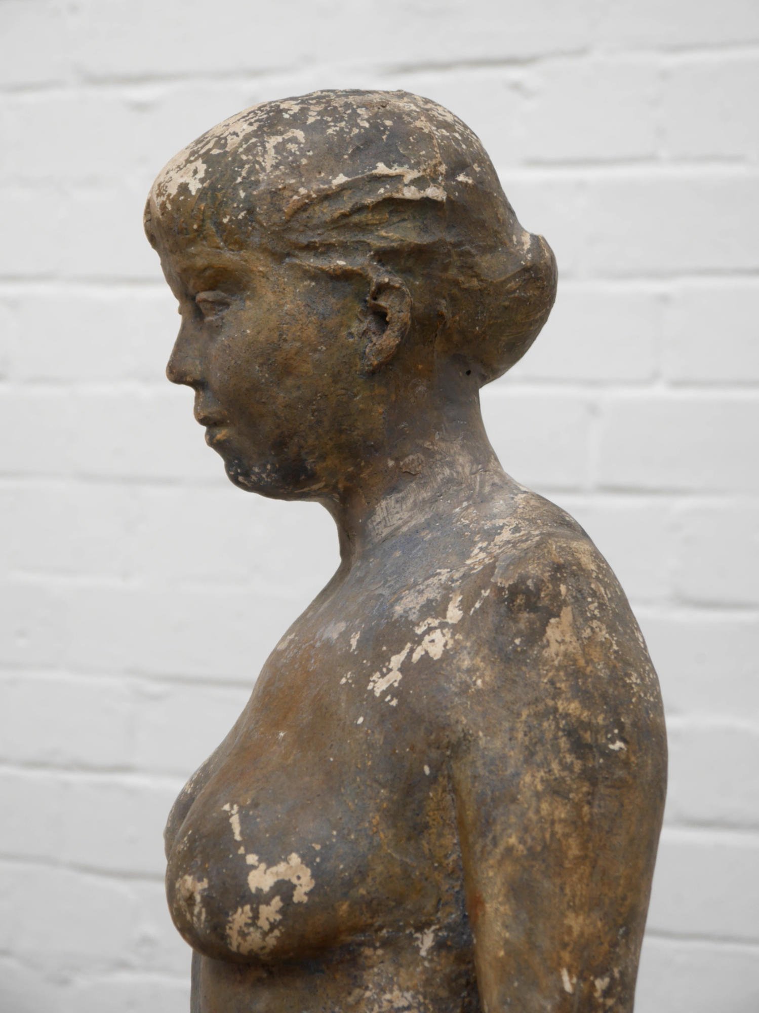 Mid-century nude plaster sculpture