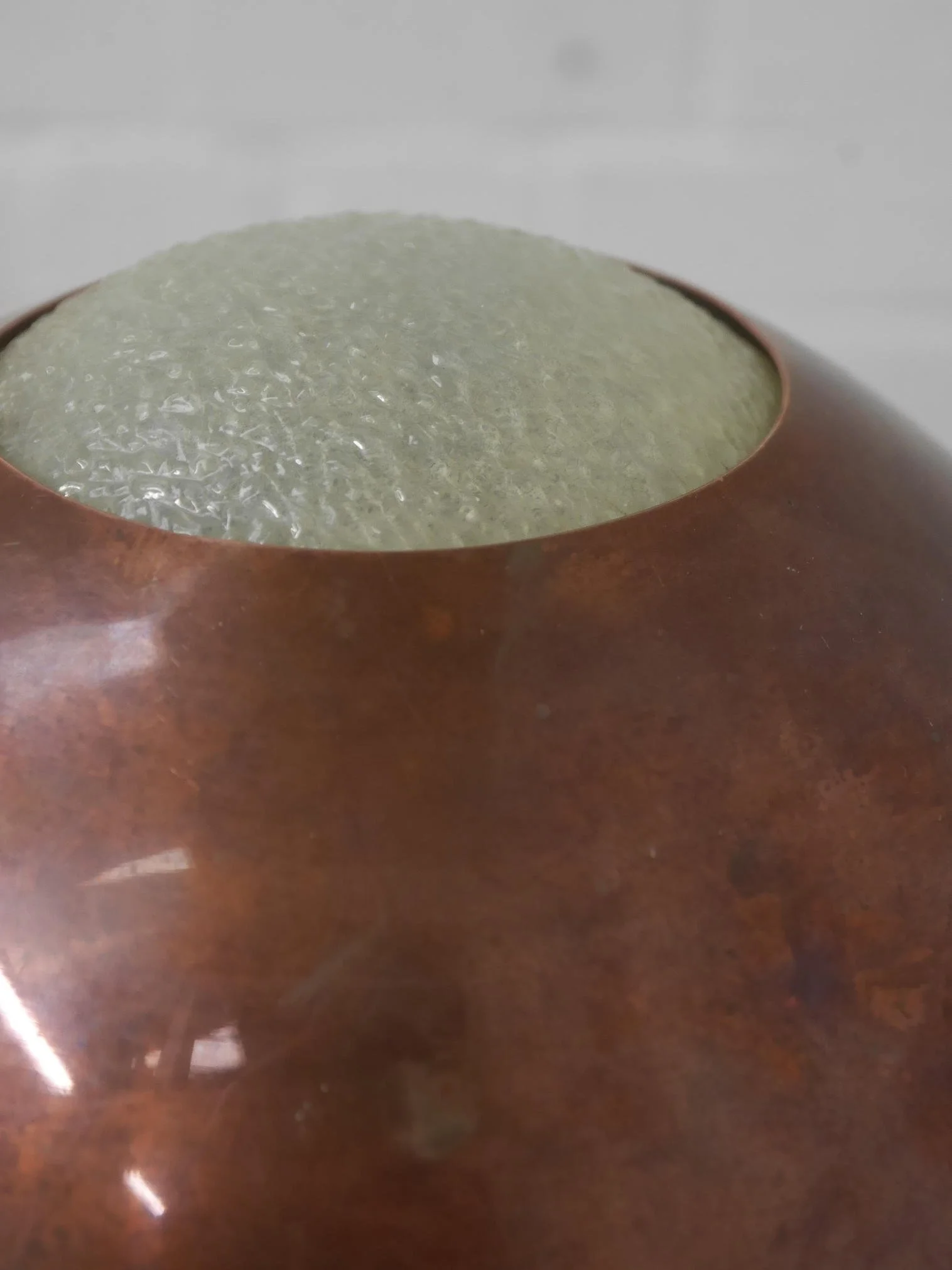 1930s French copper table lamp