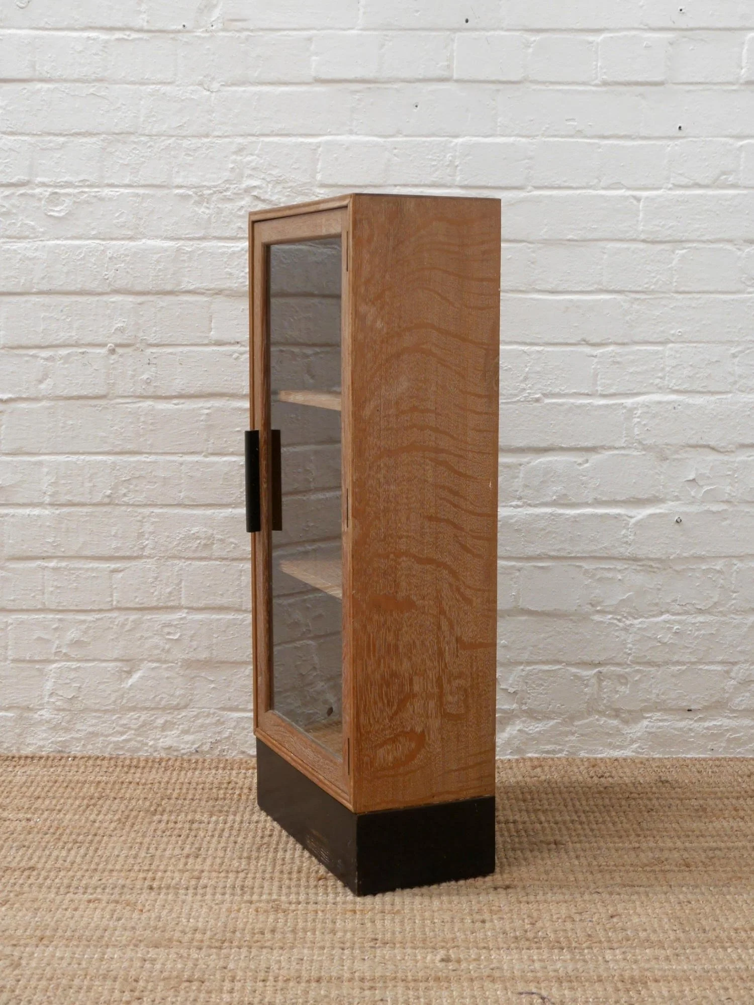 1930s limed oak small cabinet or bookcase