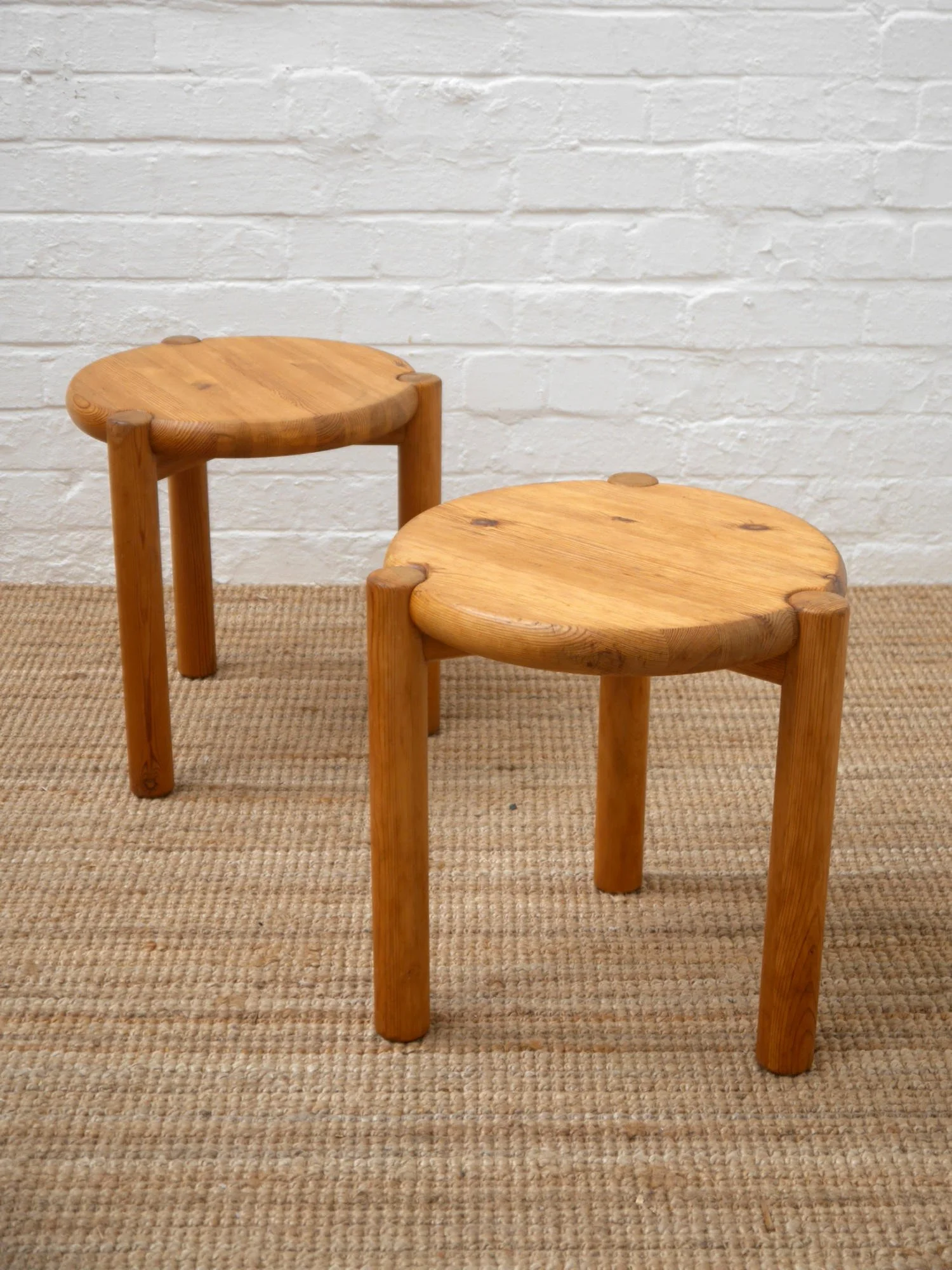 1970s pine stools
