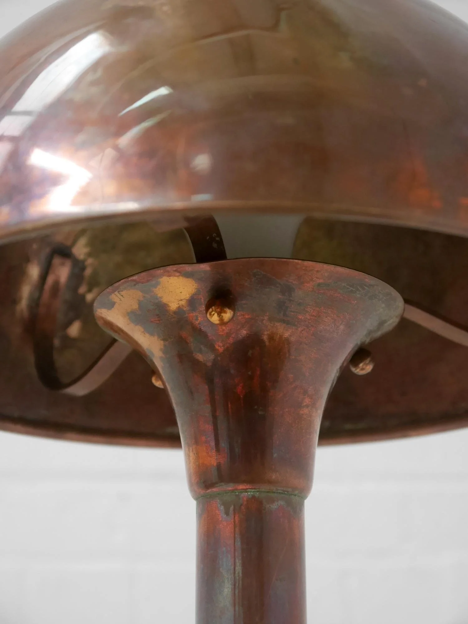 1930s French copper table lamp